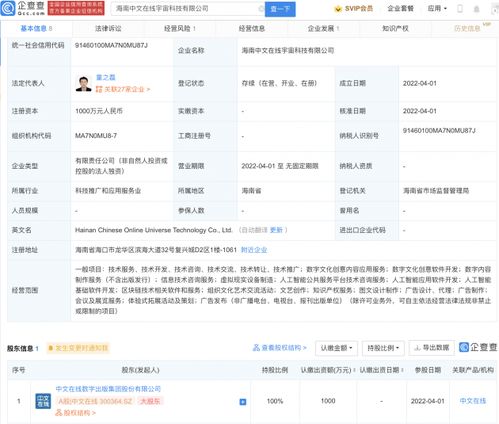 中文在線在海南成立宇宙科技公司，布局區(qū)塊鏈技術(shù)與服務(wù)